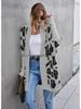 2025 Spring Women's Leopard Print Knitted Cardigan Sweater