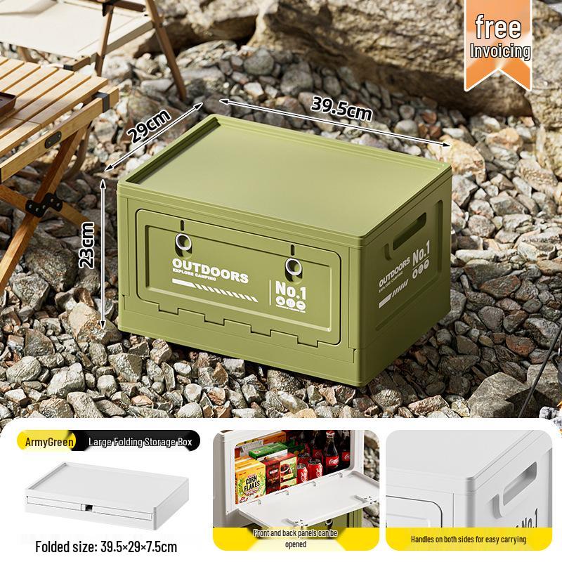 Folding Wooden Picnic Table & Car Trunk Organizer