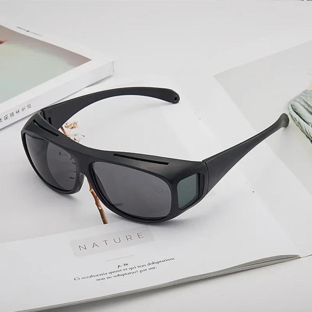 Fashion night driving goggles with amber tint lens for reduced light reflection and casual street wear