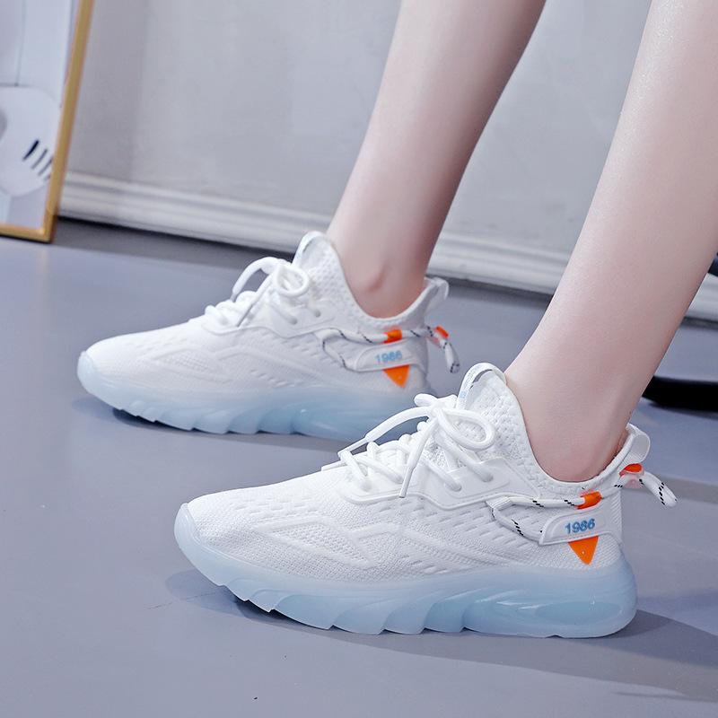 Ladies Summer Female Mesh Student Lightweight Versatile Soft-soled Women's Shoes Flying Woven Mesh Shoes Sports Breathable and Comfortable