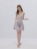 Sinseuden Lavender Floral Patchwork Mini Dress
