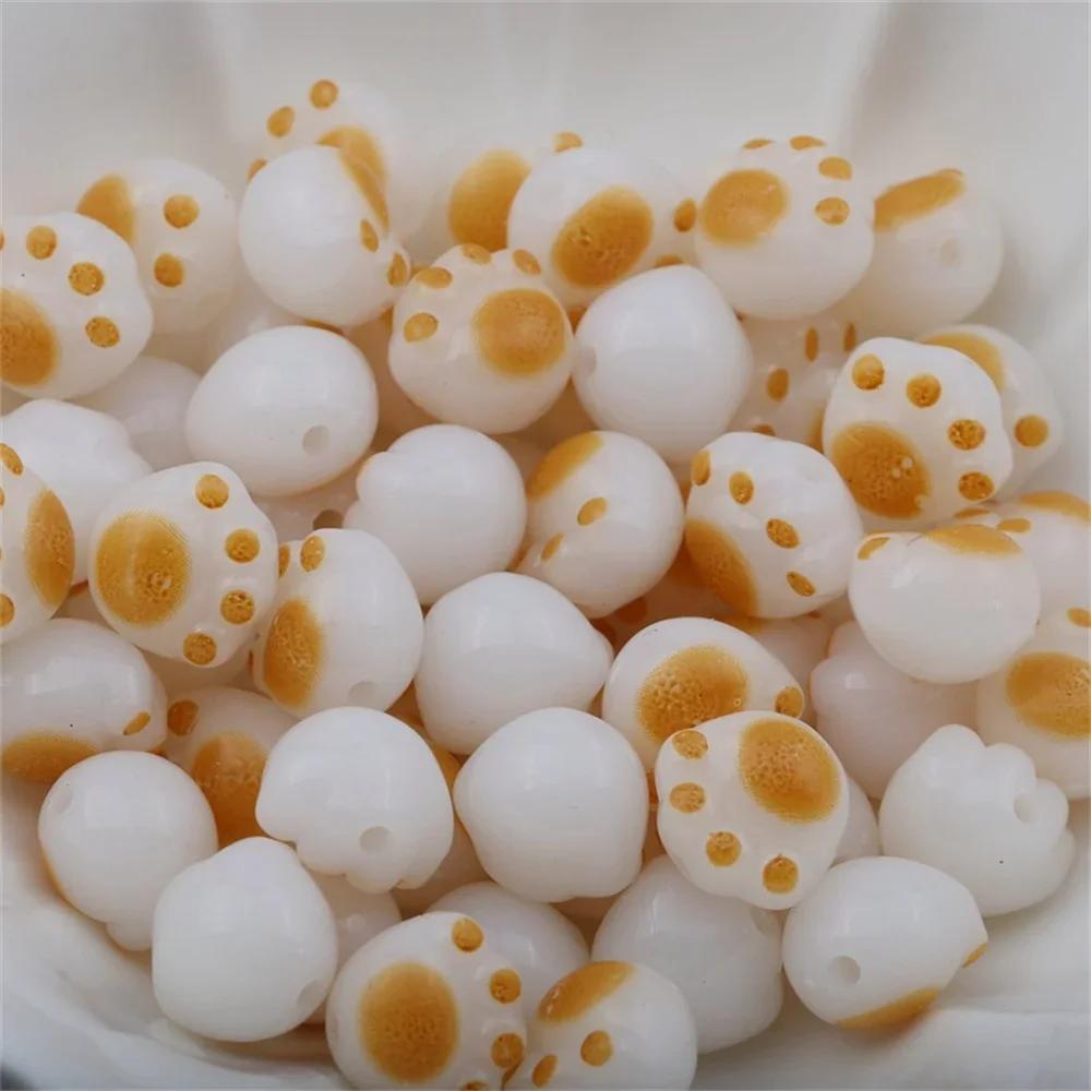CH79 12 X11mm Candy Color Cartoon Cute Three-Dimensional Cat Claw Cat Palm Minimalist Straight Hole String Beads DIY Bracelet