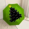 Black Cat Christmas Tree Umbrella: A Unique, Festive Design for Outdoor Adventures - Auto-Open/Close, Lightweight & Durable