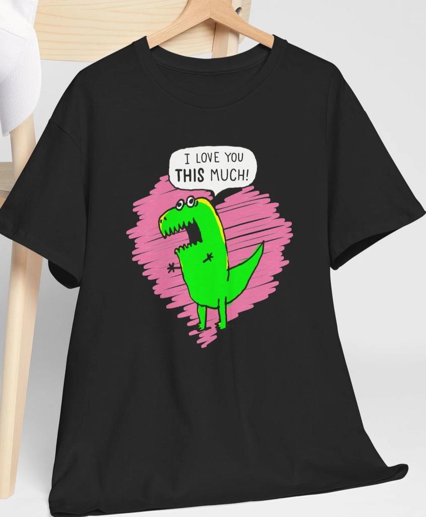 Funny Valentines Romantic Gift Lovers Present Cute Couple I Love You This Much