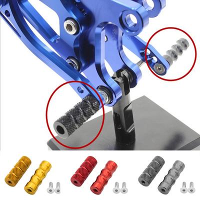 Lot de 2 repose-pieds universels CNC M6 pour moto, pédale de frein, levier de vitesse, repose-pieds en aluminium