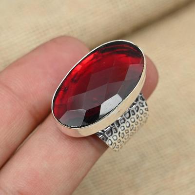 Roter Granat-Edelstein, 925er-Sterlingsilber, handgefertigter hübscher Ring, Valentinstagsgeschenk