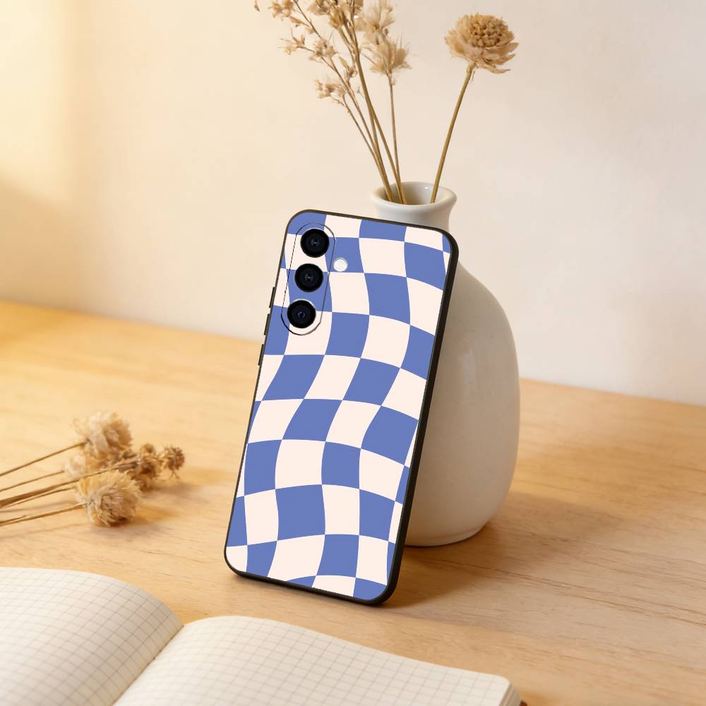 Solid color plaid Phone Case Black Silicone Soft For Samsung Galaxy A73,A72,A71,A70,A53,A52,A51