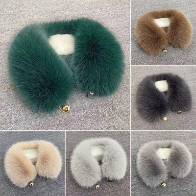 Fake Scarf Puffy Collar Trim Fur Neck Scarf Adjustable Button Fastening Faux Removable Plush Winter Warmer