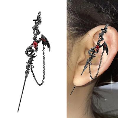 Brincos Piercing de Cobra de Liga para Mulheres Exibindo Mistura Única de Designs Chineses Modernos e Estilos Doces e Cool