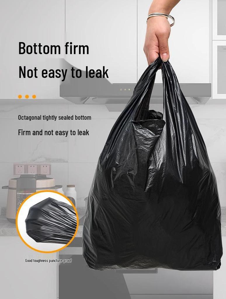 Household Large Black Disposable Trash Bags - Thick and Economical for Kitchen and Office Use