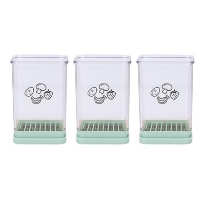 3 Stück Becher Schneider Früchte Schnelles Schneiden Schnell Salatzubereitung Küchenwerkzeug Edelstahl Grün