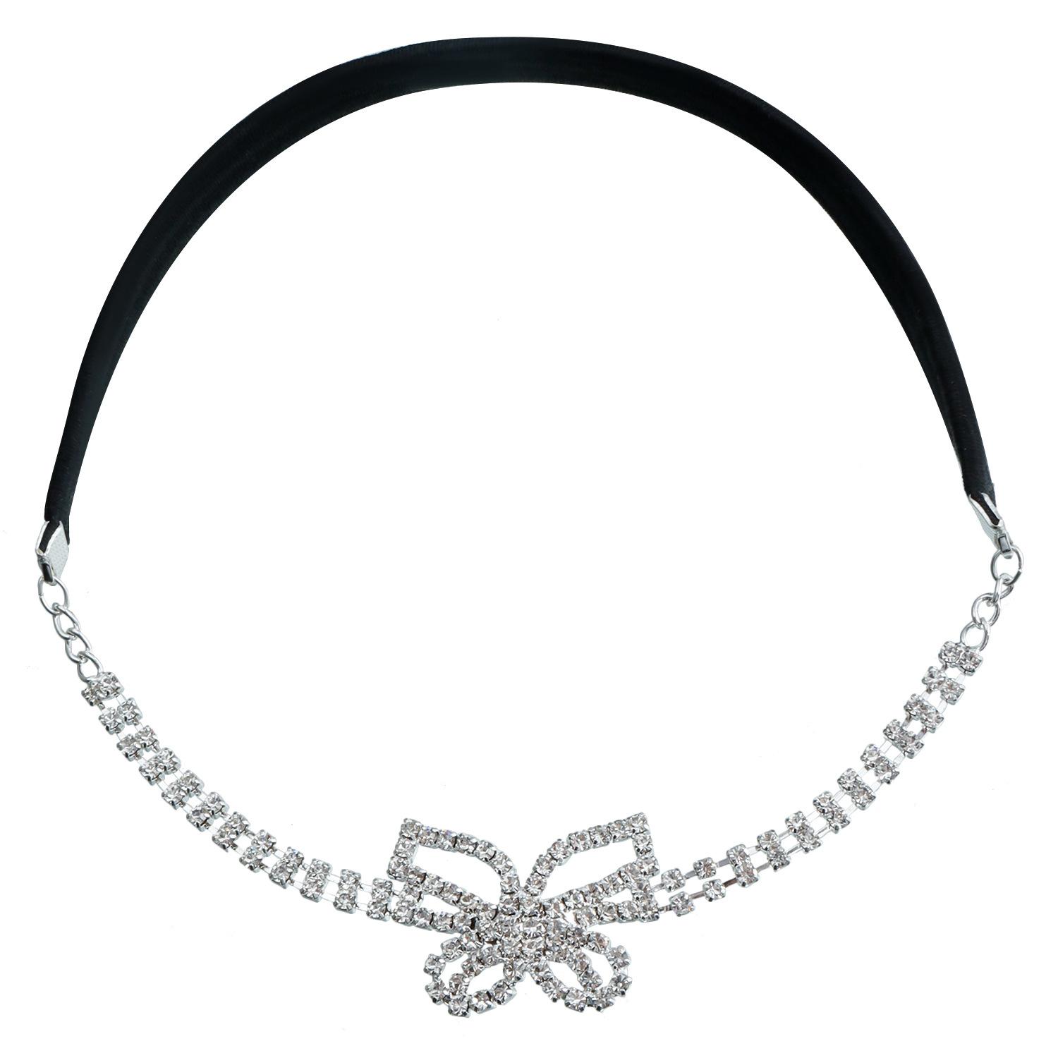 

European and American fashion temperament hollow diamond-encrusted girl elastic belt leg chain sexy flash diamond gypsy bow women s leg ring серебряный
