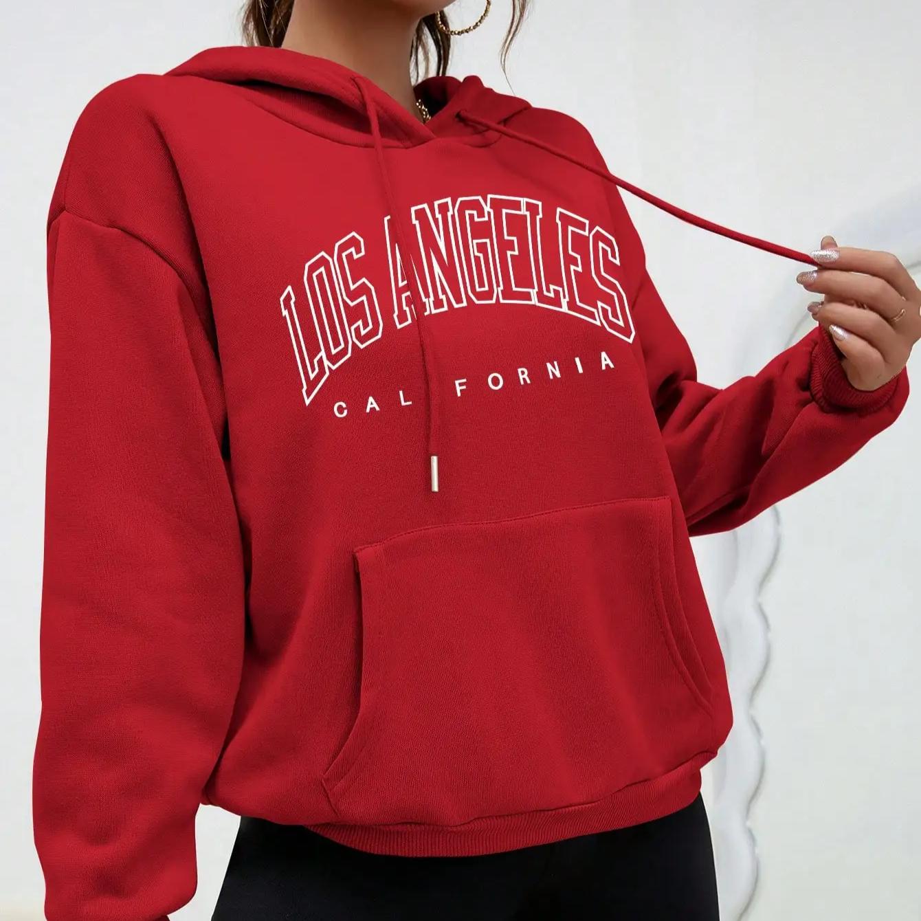 Art Letter Design Женская уличная одежда Американский стиль Толстовка Осенняя хип-хоп Женская толстовка с капюшоном Повседневный флисовый топ L 1547₽