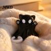 Cute Paw Print Figurine 2 Pcs Halloween Ghost Statue, Cat Figurine, Cartoon Lightweight Decorative Mini Spooky Kitten Ornament for Home Office