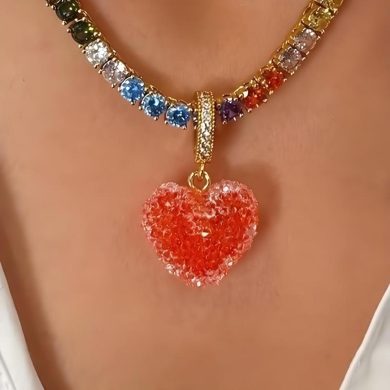 

1 шт. Милые желейные полимерные конфетные шармы для девочек, ожерелье-чокер, новые красочные ожерелья с желейными сердечками для женщин, подарки