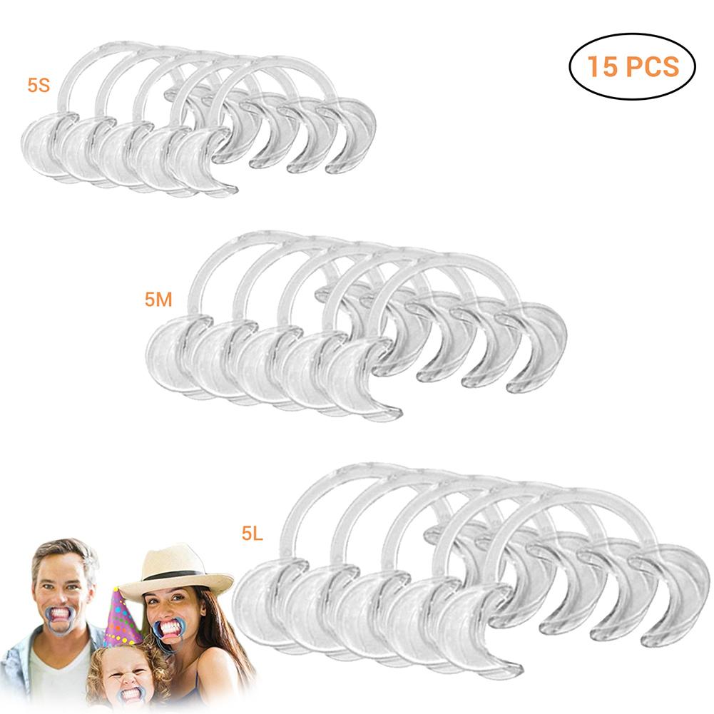 15 Pcs Dental Teeth Whitening Cheek Lip Retractor Mouth Opener C Shape 3 Sizes Mouth Expanders