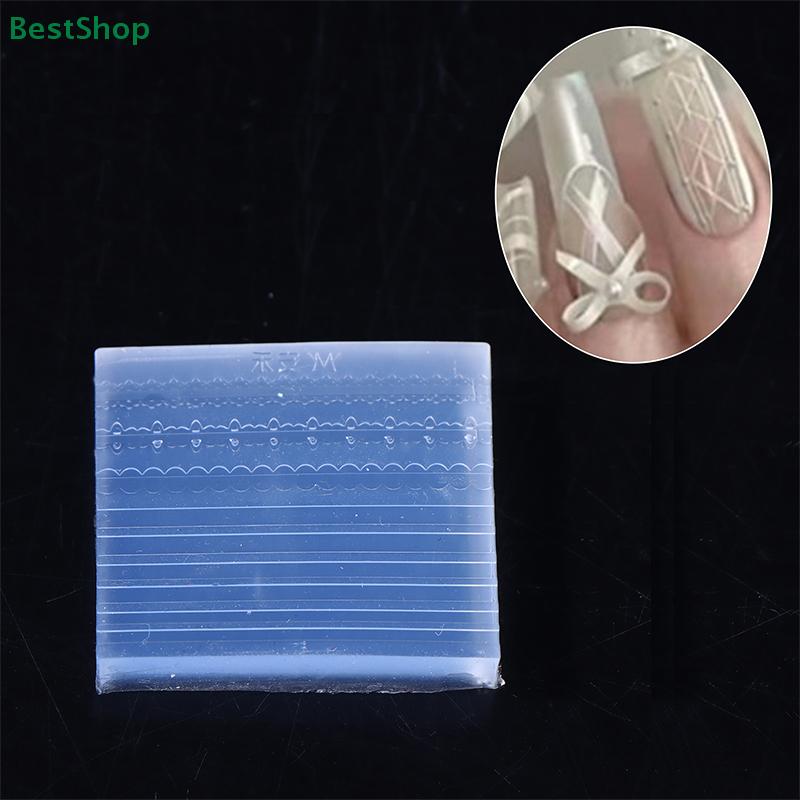 3D Silicone Nail Art Mold Bow Lace Lines Design DIY Nail Decor Transparent Manicure Template
