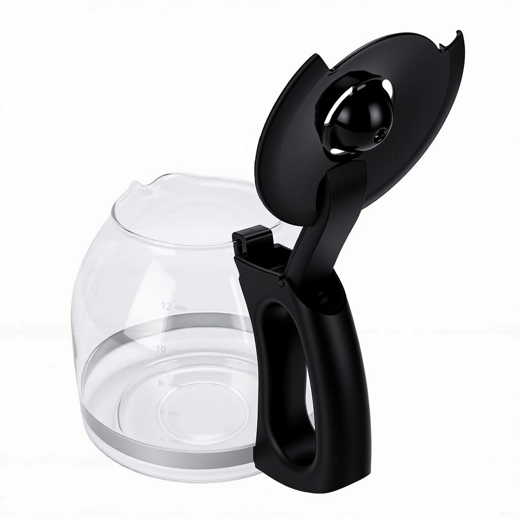 Bricco per Caffè da 1.8L Sostitutivo per Caraffa da Caffè in Vetro da 12 Tazze Vetro Borosilicato Sicuro con Manico Robusto