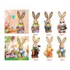 Handmade Straw Rabbit Figurine Easter Bunny Ornament for Dining Room Table Dollhouse Miniatures