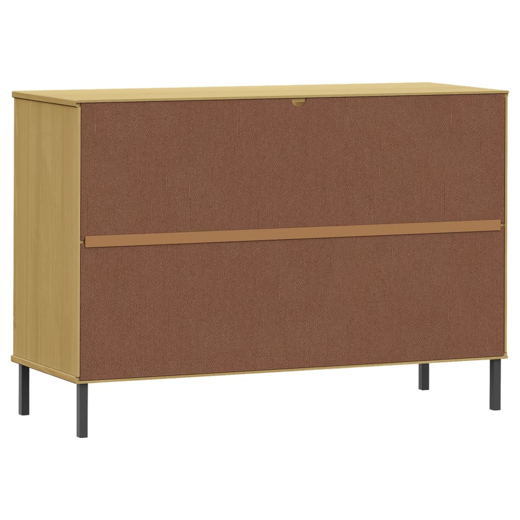 Vidaxl Komoda Oslo, Metalowe Nóżki, Brązowa, 113X40X77 Cm