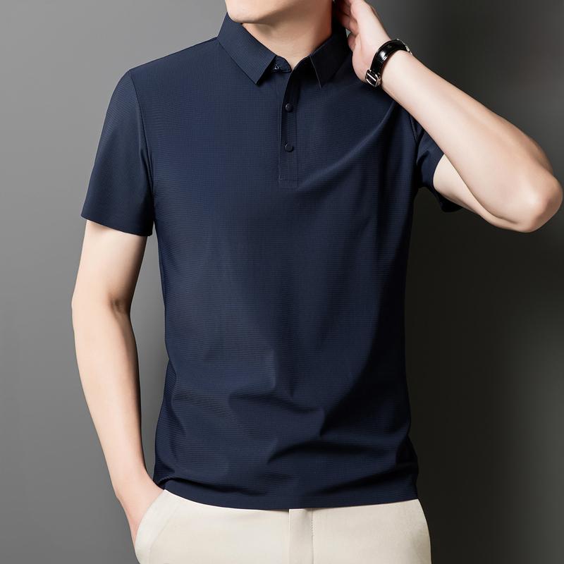 Ice Silk POLO Shirt Short-sleeved T-shirt Casual Polo Shirt T-shirt
