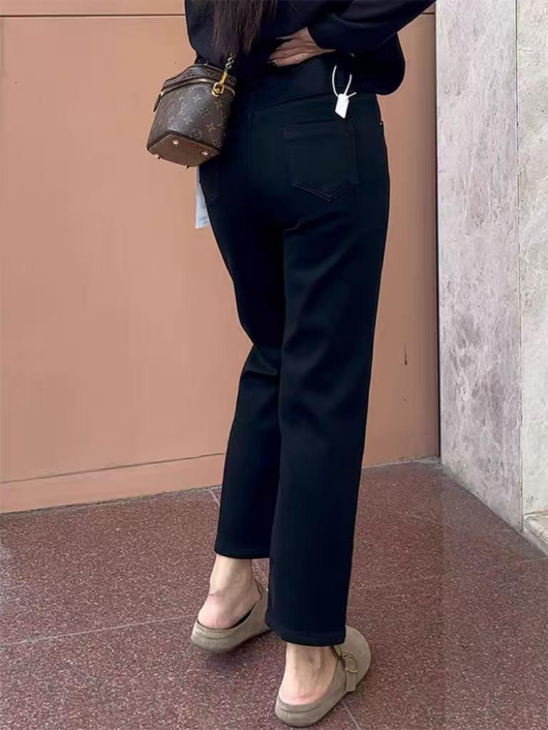 Women's Black High-Waist Slim Fit Stretch Denim Jeans - Petite, Plus Size, Spring/Autumn 2026