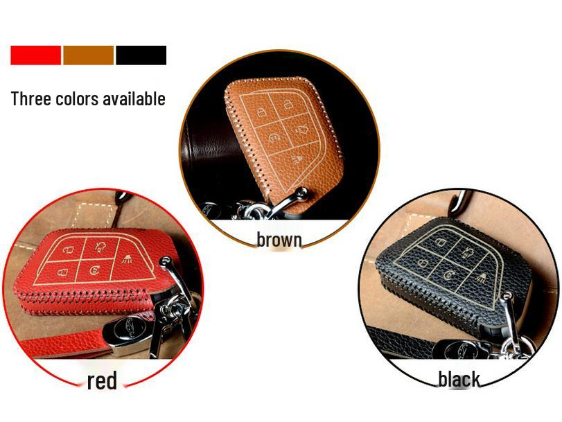 Cadillac CT4/CT5/CT6/XTS/XT4/XT5/XT6 Cowhide Key Case Cover with Buckle