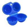 Plastic 2pcs Eggs Carrier Storage Box container For Outdoor Picnic Camping Use(Blue)