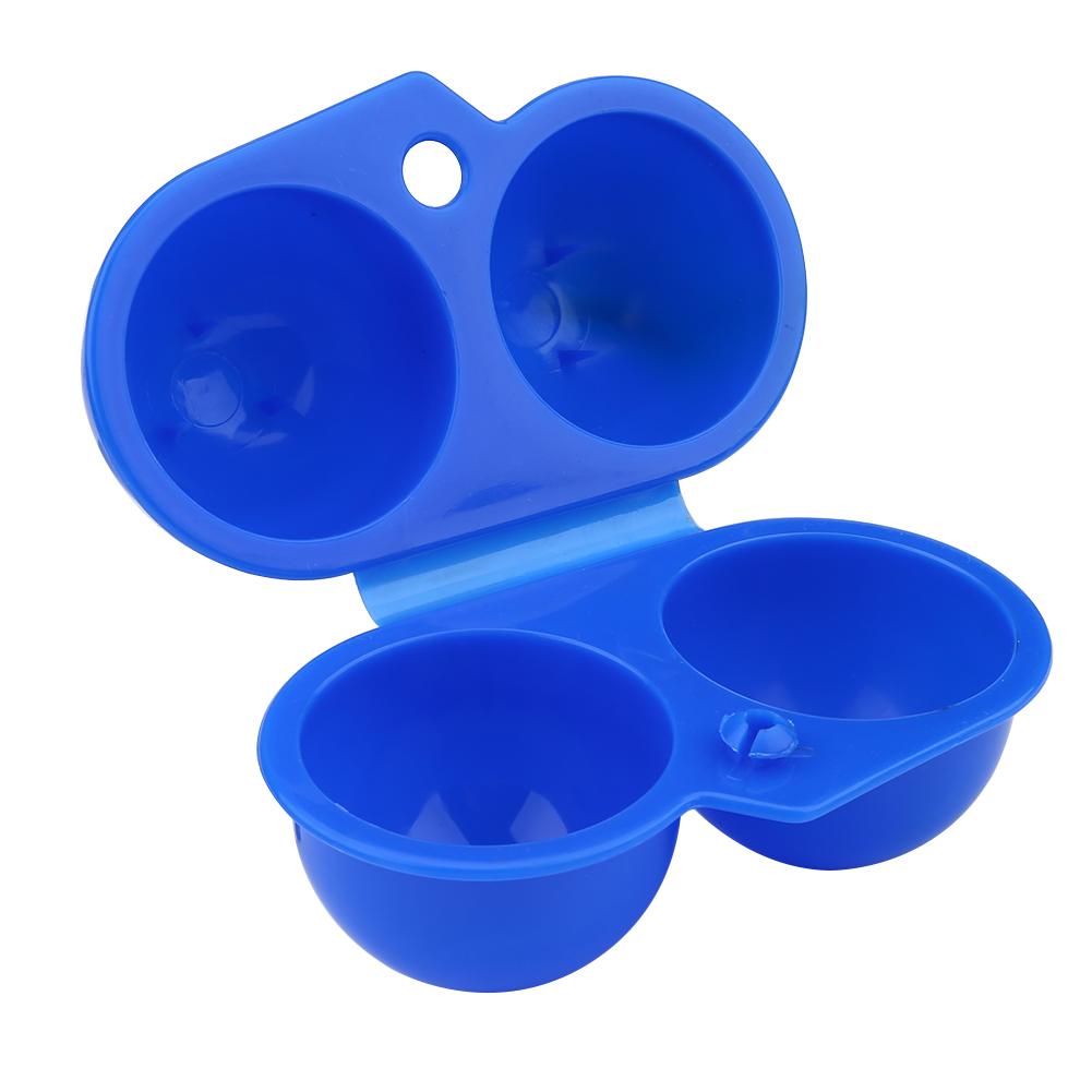 Plastic 2pcs Eggs Carrier Storage Box container For Outdoor Picnic Camping Use(Blue)