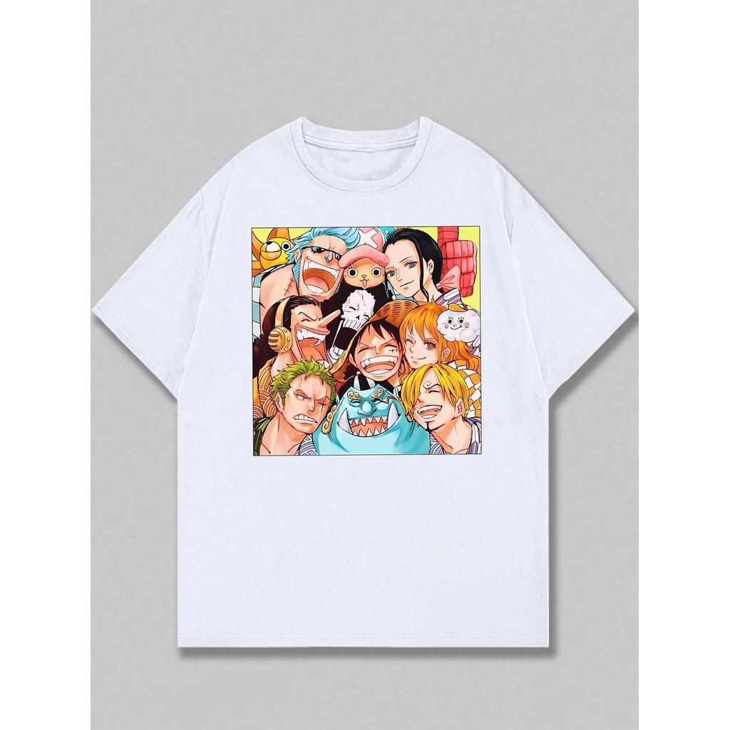 ONE PIECE Luffy Japan Anime Herren Damen Sommer T-Shirt Harajuku Vintage Kurzarm Locker Groß Lässig Bequem Y2k Top