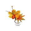Double Pumpkin And Maple Leaf Napkin Rings Set Fall Thanksgiving Table Decor With Artificial Wreath For Halloween Dinner Party