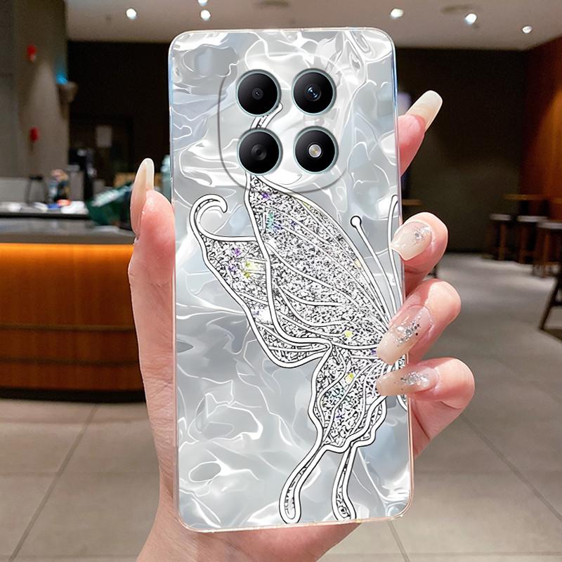 For Xiaomi Poco M8 Pro Casing Clear Luxury Fashion Butterfly Flowers Soft Silicone TPU Case For PocoM8 PocoM8Pro 5G Shell Cover