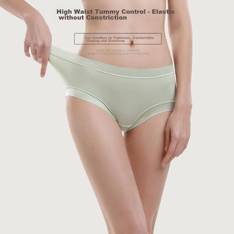 LANGSHA Modal Women's Underwear, 50 Count Mid-Rise Seamless Naked Feel Ladies' Panties, Antibacterial Pure Cotton Crotch Triangle Briefs, XL