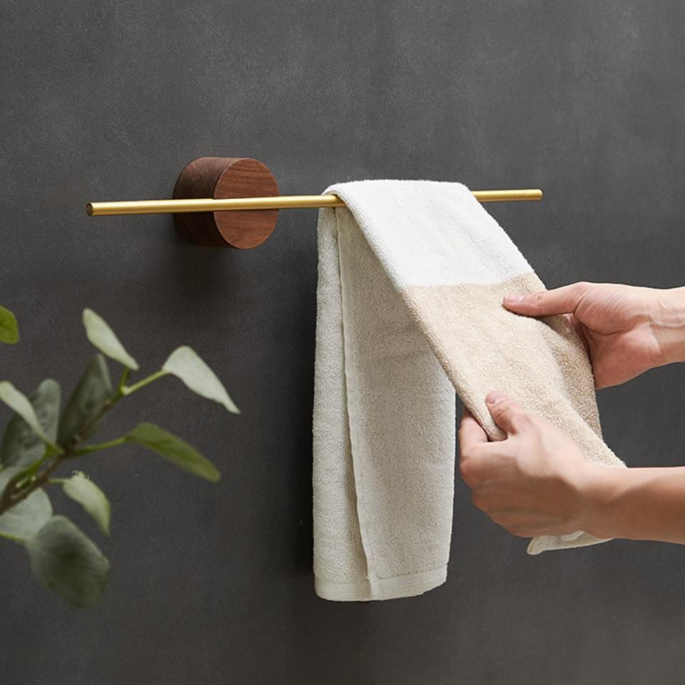 New Wood Towel Rod Hand Towel Holder for Bathroom Towel Rack Hanger for Home Wall Mount Heavy Duty Storage Kitchen Accessories
