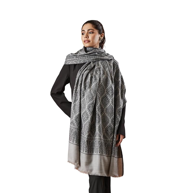 Pashmoda Women Shabnam Kashmiri Jamawar Woven Shawl ( 1X2 CM)