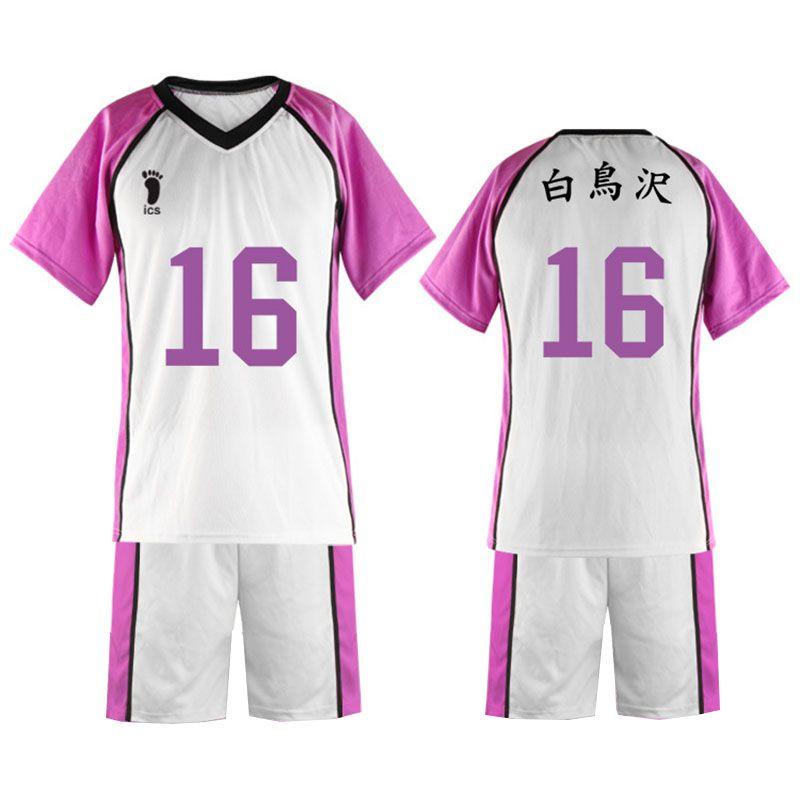 Haikyuu Shiratorizawa Academy Volleyball Kostüm Atmungsaktives Sportanzug-Set