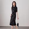 SOFSIL Women's Chinese Style Embroidered Black Dress