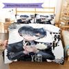 Black Butler Pattern Bedding,Quilt Set Quilt Cover Pillowcase Home Birthday Gift (1 * Duvet Cover + 2 * Pillowcase, Without Core)