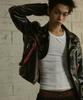 Lanarchive [0120] Glossy Leather Rider Jacket - Black