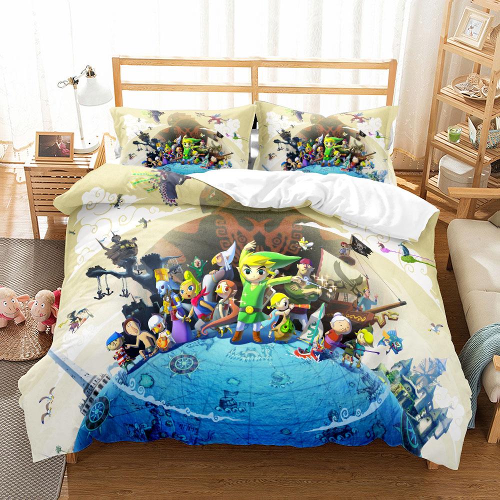 Children Duvet Cover Set King Queen Double Full Twin Single Size Link Bed Linen Set