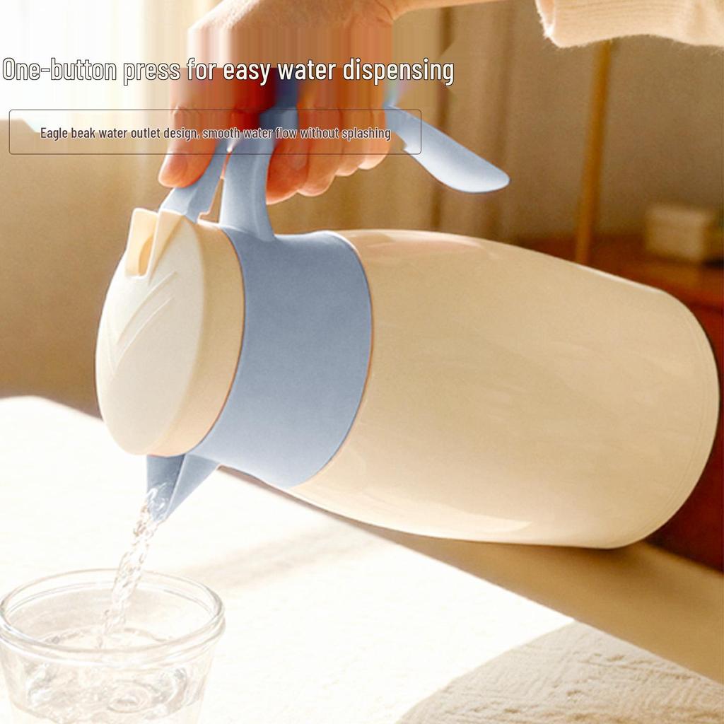 Large Capacity Insulated Glass Liner Thermos: Home, Dorm, Office Hot Water and Tea Pot