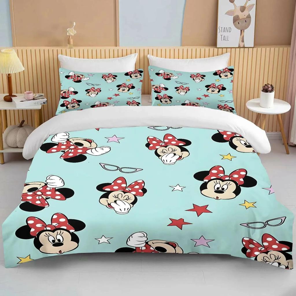Minnie Mouse Bedding Sets Soft Comforter Cover Bed Cover Duvet Cover Pillow Case 2-3 Pieces Sets Bedroom Decoration