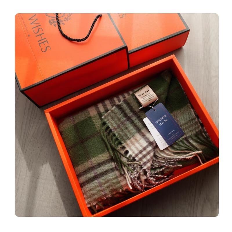 HANDUNYOU Australian Wool Plaid Scarf