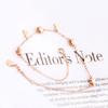Purple Gold Glossy Flower Love Anklet Summer Sweet Rose Gold Plated Heart Anklet Jewelry