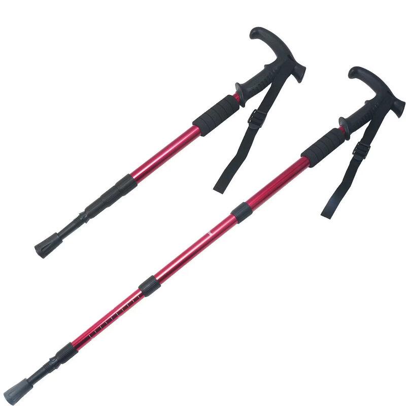 ML Unisex 3-Section Straight Handle Aluminum Trekking Pole