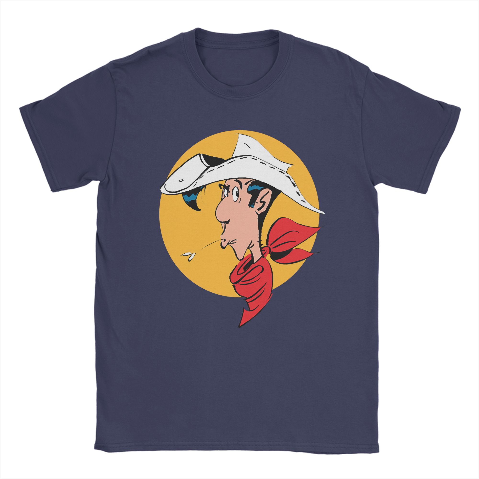 

Lucky Luke T Shirt for Men Cotton Vintage TShirts O Neck Cartoon Tees Short Sleeve Clothing Plus Size 3XL