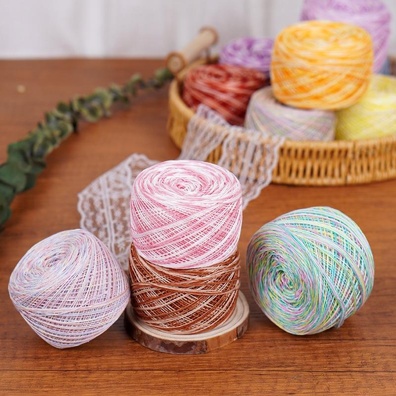 50g/Rotolo Filato di Cotone in Pizzo per Torta per Uncinetto & Maglia Fatto a Mano Fai da Te Morbido Caldo Filato Colorato a Gradiente Filo Materiali per Maglioni