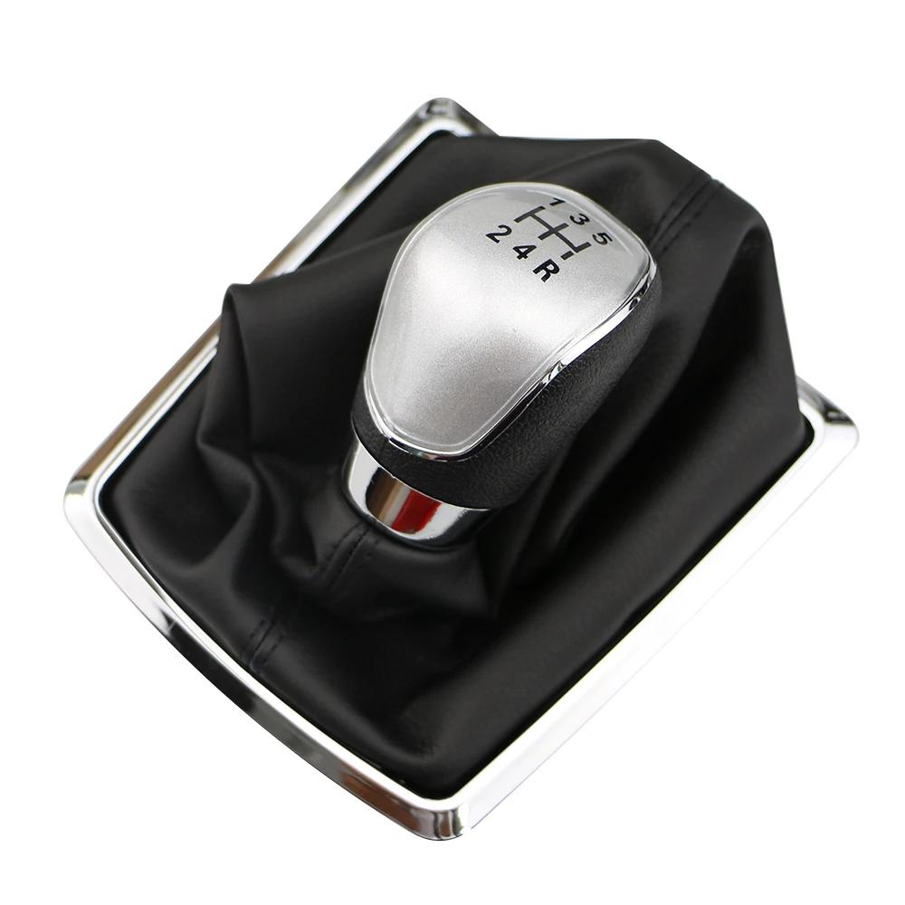 Car Gear Shift Knob Collars for Ford Focus 2 MK2 2005 - 2011 Fiesta Kuga 2008-2012 5 6 Speed Leather Gaiter Boot Accessories