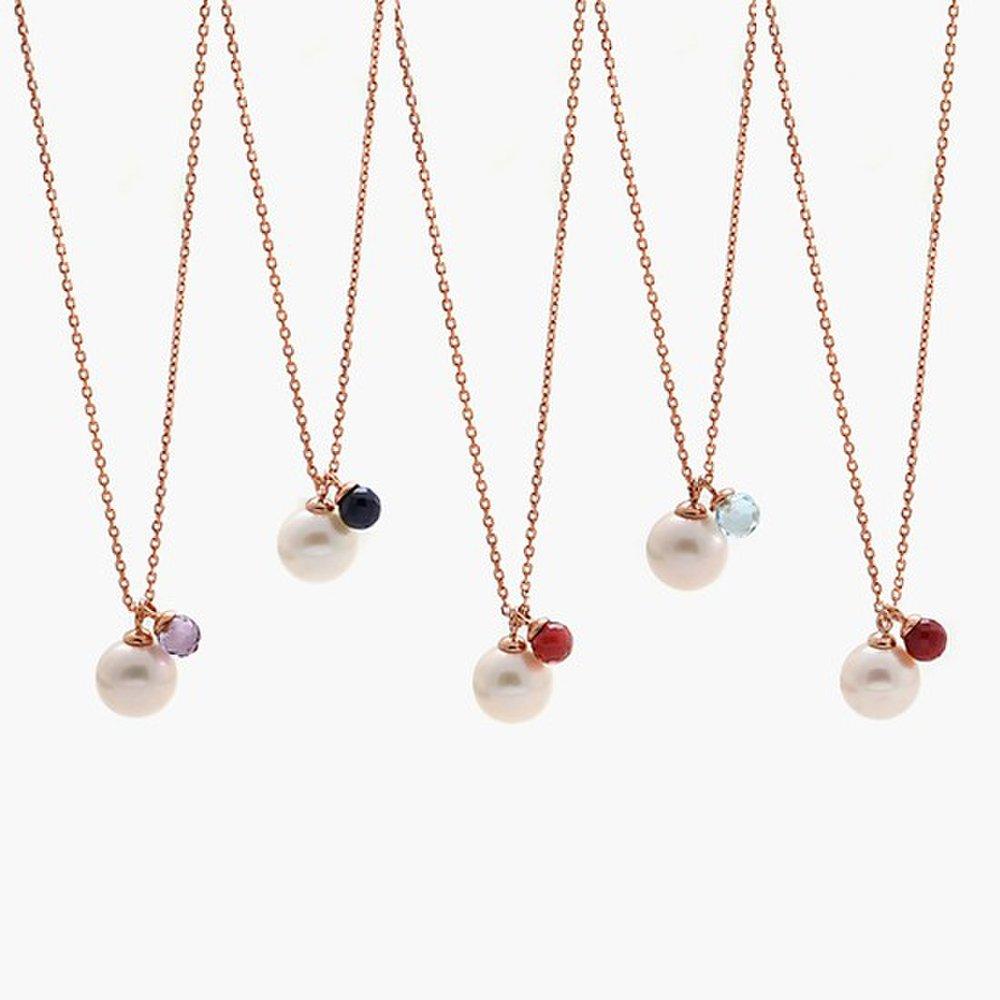 J.Lauren 91N0689 January Birthstone Garnet Pearl Long Necklace