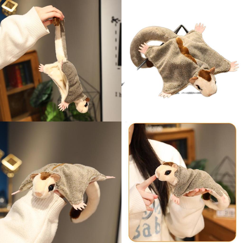 Realistic Sugar Glider Plush Toy With Magnetic Limbs Stuffed Animal Gift For Kids